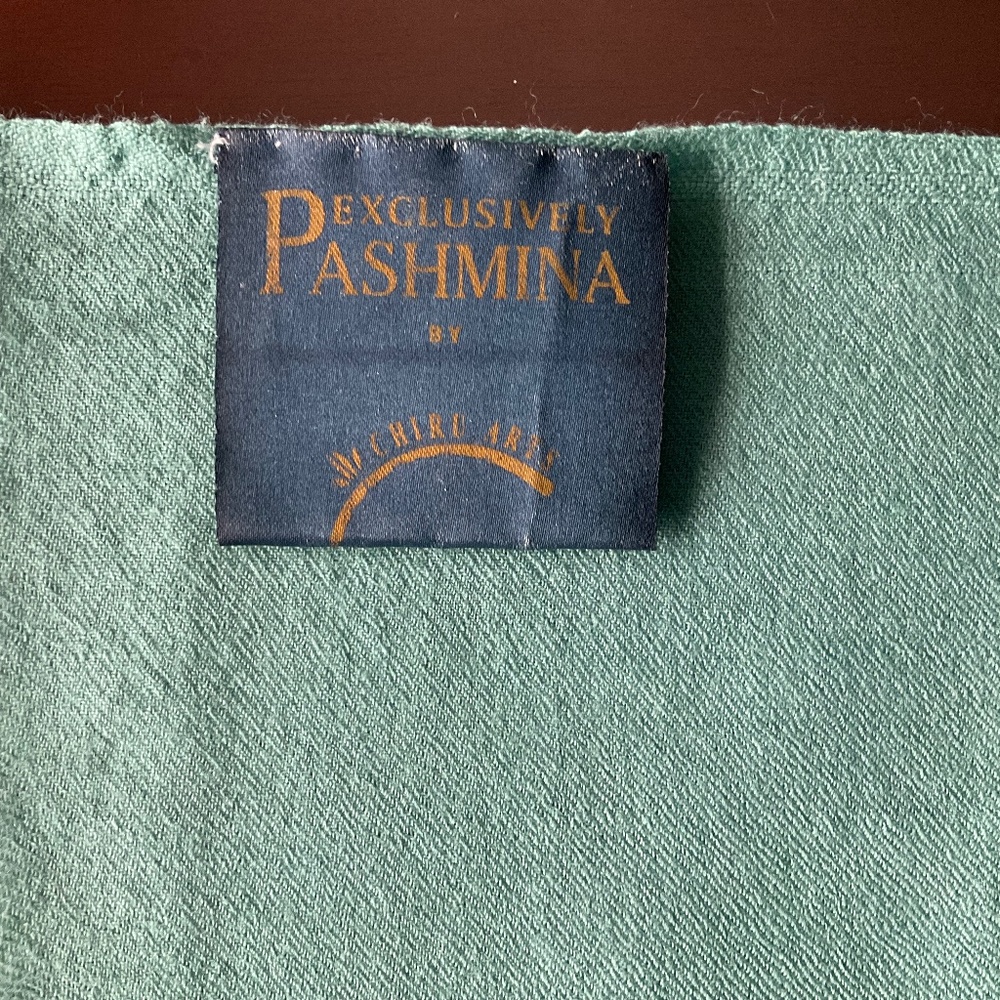 Delicate Teal Blue Pashmina Scarf.  100% Fine Wool. Handwoven in India.